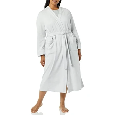 Immagine di Amazon Essentials Accappatoio Leggero A Nido d&#039;Ape Tutta Lunghezza (Taglie Forti Disponibili) Donna, Grigio Chiaro, XL