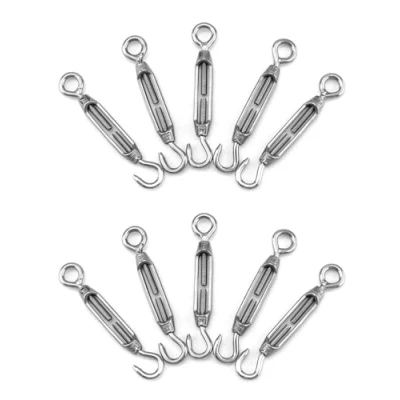 Immagine di QWORK® 10 Pezzi M4 Tenditore (gancio E Occhio), Tenditori In Acciaio Inossidabile 304, Filo
