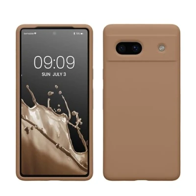 Immagine di kwmobile Cover per Google Pixel 7a Custodia Back Case Smartphone in Silicone TPU Protezione Gommata color cappuccino