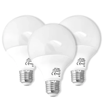Immagine di JANDEI Confezione da 3 lampadine a LED globo 270, G95, filettatura E27, 15 W (equivalente 100 W) luce bianca neutra 4200 K, lumen, soggiorno, ufficio, camera letto, casa, garage, Natale