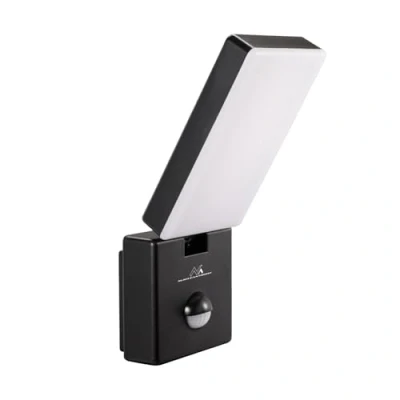 Immagine di Maclean MCE516 Lampada LED con Sensore di Movimento Crepuscolare IP65 10W, per interni ed esterni, Aplique da parete, 10 W, impermeabile, 800 lm, 4000 K bianco neutro (Nero)