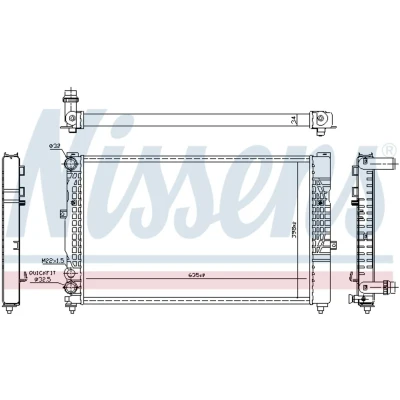 Immagine di NISSENS 60491 Radiatore motore Alluminio 635 398 34 Alette di raffreddamento montate meccanicamente AUDI: A6 C5 Avant, A4 B5 Sedan