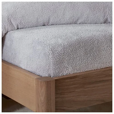 Immagine di Sleepdown Lenzuolo in pile con angoli, tinta unita, caldo e super morbido, per letto king size, colore: grigio