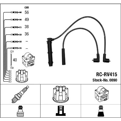 Immagine di NGK 0890 Kit Cavi Accensione 5 MG: MG TF Cabrio, MGF ZR Hatchback, ROVER: 200 400 Sedan