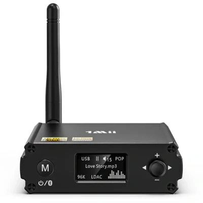 Immagine di 1Mii Ricevitore Bluetooth HiFi, Adattatore 5.1 Audio con DAC Audiofilo, Hi Res LDAC/aptX HD/Bassa Latenza/AAC, Uscita Ottica/RCA, ingresso USB, Display OLED Modalità EQ per Stereo DS220