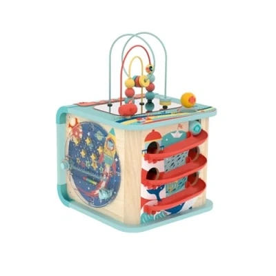 Immagine di Hape Activity Toys Gufo Robot Gioco Multiattività in Legno Cubo Magico Esplora e Impara, Multicolore, 45 x 35 52 cm, E1073