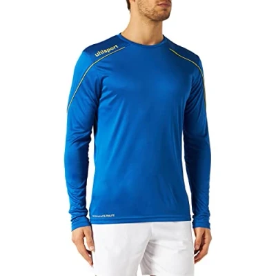 Immagine di uhlsport Stream 22 Maglia a Maniche Lunghe da Uomo, Maglietta, 100347814, Azzurro/Giallo Lime, L