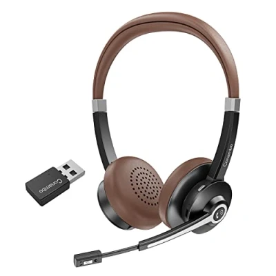 Immagine di Conambo Cuffie con microfono, senza fili Bluetooth microfono audio stereo HD per laptop/PC/Mac, auricolare 5.0 dongle USB A cancellazione del rumore DSP