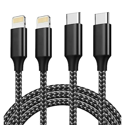 Immagine di IDISON Cavo usb c Lightning 2Pezzi[2M+2M],[Certificato MFi] iPhone Rapida 27W,3A Nylon apple Caricatore per 14/13/12 Mini/11 Pro/11 Pro Max/11/SE 2020/XR/XS/X/8/8 Plus