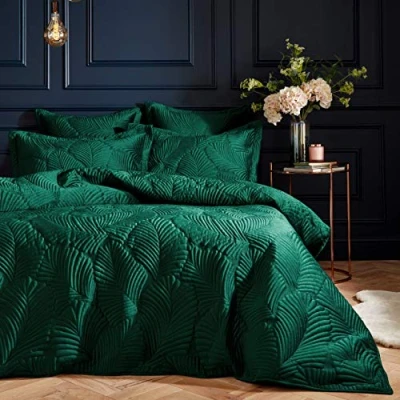 Immagine di Paoletti Copertura Palmeria Piumino e Federa Set, Smeraldo, re