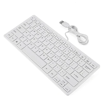 Immagine di Tastiera per Computer, Mini Ultrasottile a 78 Tasti con Interfaccia USB, Cablata USB Nera/bianca Adatta Notebook/desktop(bianco)
