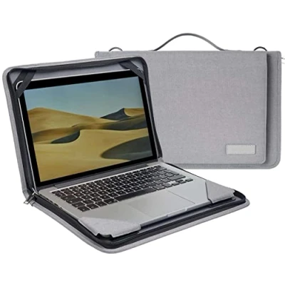Immagine di Broonel Custodia per computer portatile in pelle grigia Compatibile con ASUS Zenbook 14 UX3402VA 14&quot; Laptop