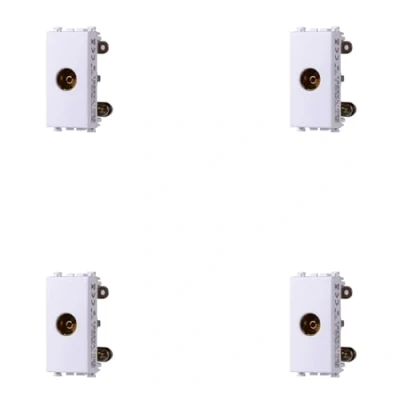 Immagine di 4 Pezzi Presa TV Terminale Femmina, Compatibile Con Vimar Arke, Colore Bianco