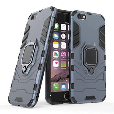 Immagine di Compatibile con iPhone6, iPhone6S Cover, Custodia Armor Anello Cavalletto (Funziona Il Supporto Magnetico per Auto) Case Paraurti Apple iPhone 6, 6S (Blu Navy)