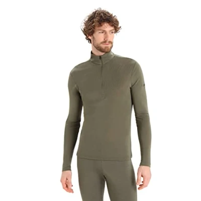 Immagine di Icebreaker Maglia da Uomo a Maniche Lunghe con Mezza Zip per Tutti i Giorni, Felpa Cerniera, 100% Lana Merino