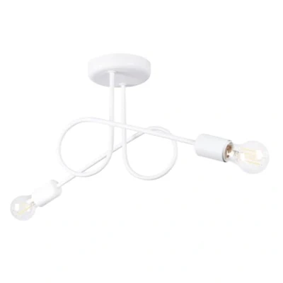 Immagine di SOLLUX lighting LOOP Lampada lampadario moderna Apparecchio di illuminazione E27, 2x max 15W LED, 230V, 50Hz, IP20 Lampadina non inclusa Sorgente luce 18x57x25,5cm, Bianco