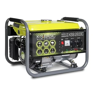 Immagine di KSB 2800C Generatore di corrente, 6,5 CV, motore a benzina 4 tempi, in rame, regolatore tensione automatico (AVR), 2800 Watt, 16 A, 230 V, per uso domestico e tempo libero