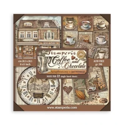 Immagine di Scrapbooking Pad 22 fogli cm 20,3 x (8&quot; 8&quot;) Single Face Coffee and Chocolate