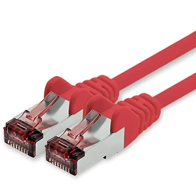 Immagine di Cavo di Rete Cat6 1m Rosso 1 x Patch LAN Cat 6 Sftp Pimf Lszh Rame 1000 Mbit s