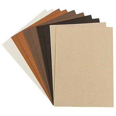 Immagine di Ideen mit Herz Set di biglietti d&#039;auguri 10 colorati e buste bianche elegante effetto lino ideale per auguri compleanno, matrimonio (color crema/marrone, DIN C6 14,5 x 10,5 cm)