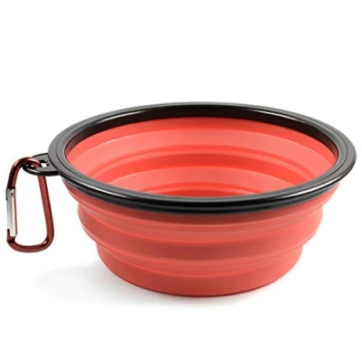 Immagine di PhoneNatic ciotola pieghevole per cani in silicone rosso, da viaggio e gatti con moschettone, XL, 1000 ml, 60014340