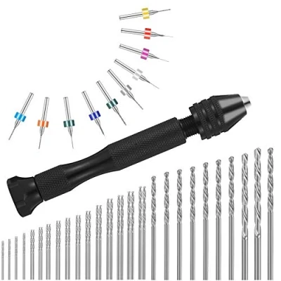 Immagine di Fanshiontide 57 Pezzi Mini Trapani a Mano, Twist Drill Punte Trapano Dritto in Lega di acciaio Set, Elicoidali per Utensili, Bits Foratura Modellismo Fai da te