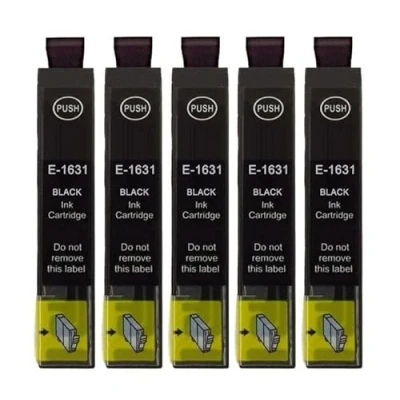 Immagine di Inkpro 5 cartucce compatibili con Epson T1631, T16XL nero per WorkForce WF 2010W, 2110W, 2510WF, 2520NF, 2530WF, 2540WF, 2630WF, 2650DWF, 2660DWF, 2750DWF, 2760DWF