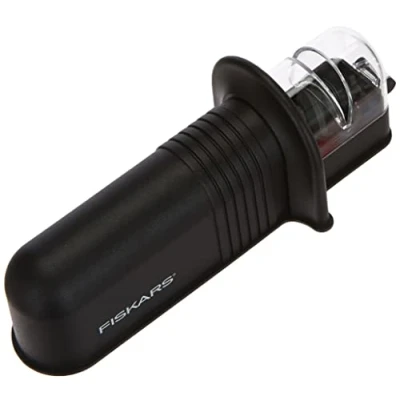 Immagine di Fiskars Affilacoltelli Roll Sharp con mola in ceramica, Plastica, Nero, Essential,1023811
