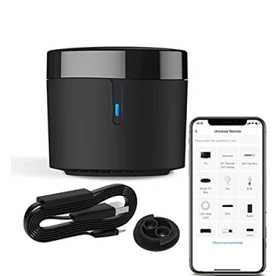 Immagine di Broadlink RM4 Mini sensore di umidità temperatura HTS2 WiFi IR telecomando per aria condizionata TV Set top Box lavoro con Alexa