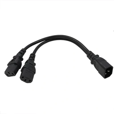 Immagine di HangTon cavo di alimentazione UPS PDU splitter a Y, prolunga IEC320 C14 maschio 2 x C13 per monitor computer stampante 3 poli da 30,5 cm
