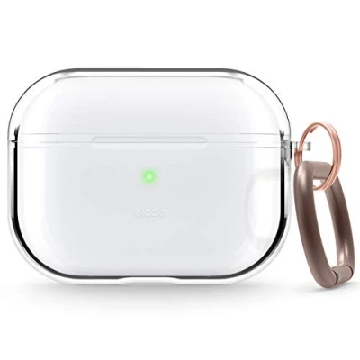 Immagine di elago Custodia Clear Compatibile con Apple AirPods Pro TPU, Resistente all&#039;ingiallimento, Niente Segni [Adatta Comprovata] (Trasparente)