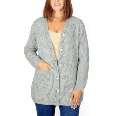 Immagine di MAGIC SELECT Cardigan da Donna con Chiusura a Bottoni e Scollo Rotondo. Maniche Lunghe. per l&#039;inverno l&#039;Autunno. Taglia XL