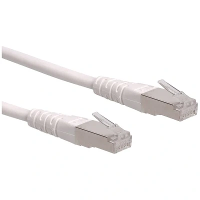 Immagine di Roline 21.15.1366 RJ45 cavo di rete, patch CAT 6 S/FTP 5.00 m Bianco doppia schermatura 1 pz.