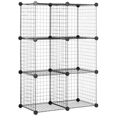Immagine di Amazon Basics Scaffalatura in filo, Sei cubi, 6 ripiani, Nero, 37 D x 77 W 114 H cm