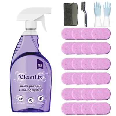 Immagine di Cleanlix Cleaning Spray, Cleaner For Instant Stain Removal, All Purpose Spray With Tablets, The In One Solution Every (1 Bottle,Rose*24)