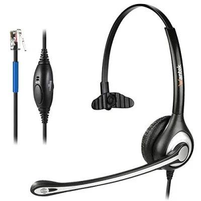 Immagine di Wantek Cuffie telefoniche RJ9 monofonico con Microfono a cancellazione del Rumore