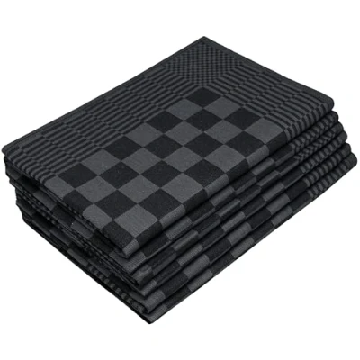 Immagine di ZOLLNER 6 Strofinacci Neri a Quadretti, 65x65 cm, 100% Cotone, Altri Colori