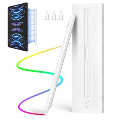 Immagine di MoKo Penna Stilo Wireless per iPad, Capacitiva Ricarica Type C iPad Tablet, Rifiuto di Palmo, Touch Stylus 2022 Pro 12.9&quot;/11&quot;, Air 5a/4a/3a, mini 6a/5a, 10a/9a