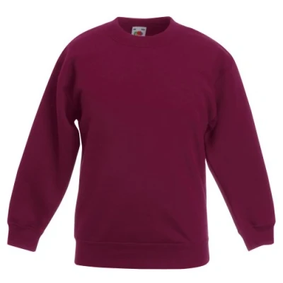 Immagine di Fruit of the Loom Felpa Girocollo Classica Maniche Lunghe Bambino (5 6 Anni) (Bordeaux)