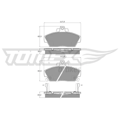 Immagine di TOMEX brakes TX 11 39 Kit pastiglie freno Assale anteriore con segnalatore acustico usura ROVER: 200 Hatchback, 400 Sedan