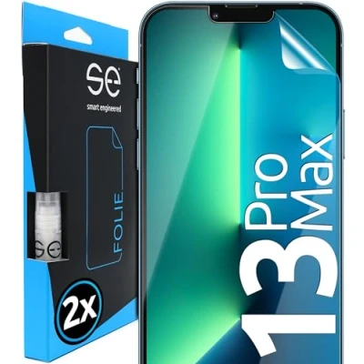Immagine di smart engineered s.e pellicola protettiva per Apple iPhone 13 Pro Max, 2 schermi Full Screen, supporto di posizionamento, 13Pro Max