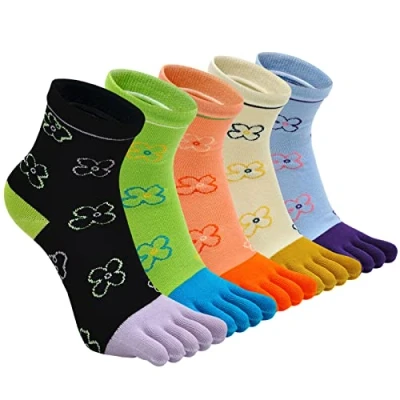 Immagine di PUTUO Donna Calzini con Dita Separate, Calze le in Cotone Casual Sportive Calzini, Morbide e Calde da Donna, 5 paia