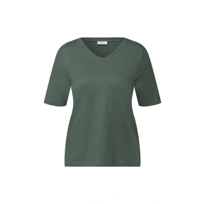 Immagine di Cecil 3227699 Maglietta Basic con Scollo a V, Dark Balmy Khaki, S Donna