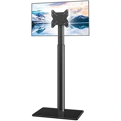 Immagine di Hemudu Porta TV da Terra Mobile, Supporto Pavimento per LCD LED 19 a 43 Pollici, Girevole 100º, Regolabile in Altezza 16 Livelli, Fino 45 kg, Max VESA 200 x200 mm