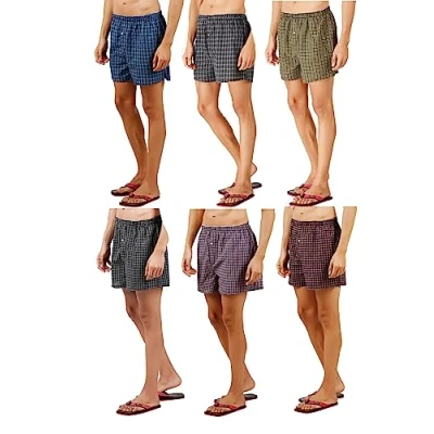 Immagine di Panzy Caleçon Homme en Tissu 6, Large et confortable, 100% Coton, Taille élastique, moulant, respirant respirant, agréable à Porter (XL, 6 Boxer) Multicolore