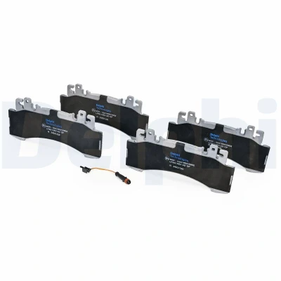 Immagine di DELPHI LP5015EV Kit pastiglie freno con contatto segnalazione usura lamierino anticigolío accessori