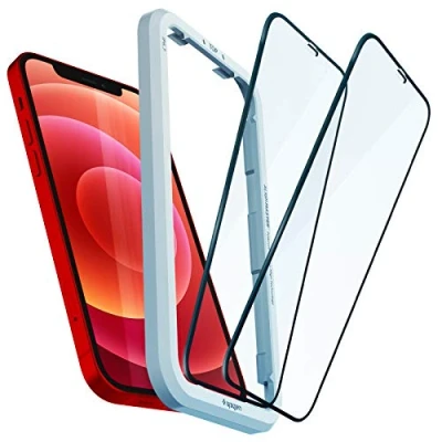 Immagine di Spigen AlignMaster Vetro Temperato compatibile con iPhone 12, 12 Pro, 2 Pezzi, Copertura Totale, Resistente ai graffi, Durezza 9H Pellicola prottetiva