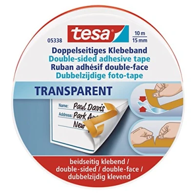 Immagine di tesa Doppelband 05338 00000 01 Nastro biadesivo Trasparente (L x L) 10 m 15 mm 1 pz.