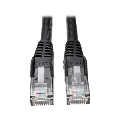 Immagine di Eaton Cat6 Gigabit Snagless Molded UTP Patch Ethernet Cavo, RJ45 Maschio Maschio, Nero, 10 piedi / 3 metri, Garanzia a vita (N201 010 BK)