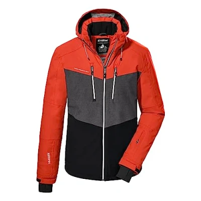Immagine di killtec Uomo Giacca da sci/giacca funzionale con cappuccio staccabile cerniera e ghetta antineve KSW 45 MN SKI JCKT, dark orange, S, 38699 000